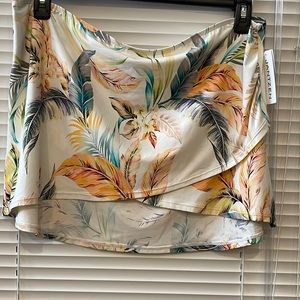 Jantzen Tropical Print Faux Wrap Cover Up PLUS Bottom
